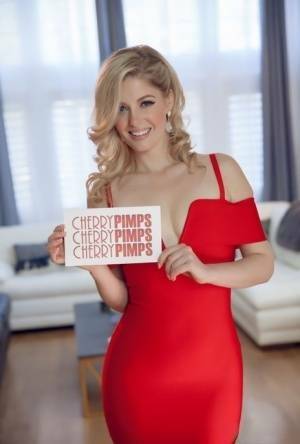 Cute blonde Charlotte Stokely celebrates a birthday with a cash gift on fanspics.net