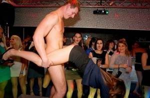 Cock starved females go wild over male stripper's cocks at party on fanspics.net