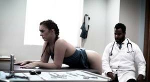 White teen Maddy O'Reilly gets choked by her black doctor as he bangs her on fanspics.net