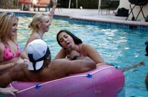 Fantastic outdoor party at the pool with a bunch of how wet chicks on fanspics.net