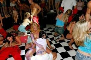 Slutty party chicks have some cock blowing and fucking fun with horny lads on fanspics.net