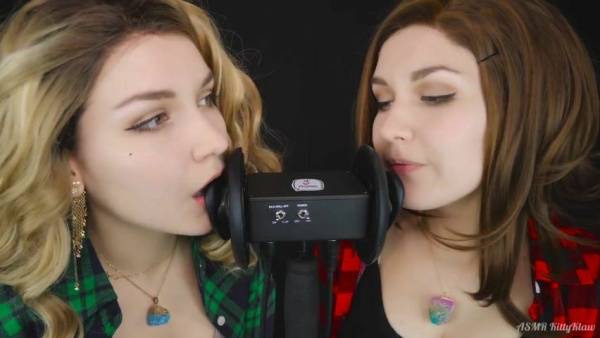 KittyKlaw ASMR - Patreon ASMR TWIN Ear LICKING - Mouth Sound on fanspics.net