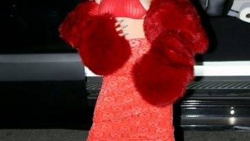 Braless Charli XCX Stuns in All Red Out in NYC on fanspics.net