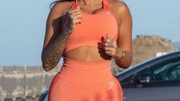 Nikita Jasmine is Seen Exercising on Seaham Beach on fanspics.net