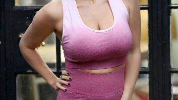 Busty Casey Batchelor Films Her Yoga Blitz App in East London on fanspics.net