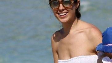 Sharon Fonseca & Gianluca Vacchi Enjoy a Day on the Beach in Miami on fanspics.net