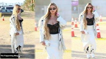 Demi Rose Wears a Busty Laced Top at Coachella on fanspics.net