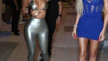 Kim Kardashian and Her Sister Khloe Wear Risque Outfits at Kim 19s SKIMS Shop in Miami on fanspics.net