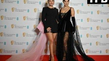 Florence Pugh & Millie Bobby Brown Pose at the British Academy Film Awards - Britain on fanspics.net