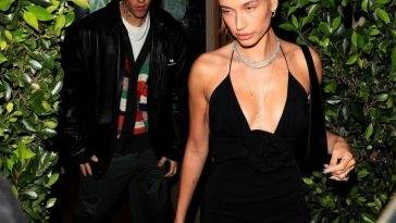 Justin and Hailey Bieber Leave After Dinner at Giorgio Baldi on fanspics.net