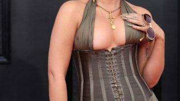 Kali Uchis Displays Her Sexy Breasts at the 64th Annual Grammy Awards on fanspics.net