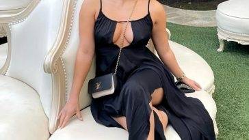 Francia Raisa Shows Her Pokies in a Black Dress on fanspics.net