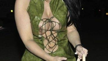 Sarah Longbottom Flashes Her Nude Boobs in Manchester on fanspics.net