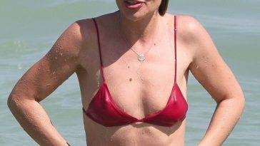 Melissa Cohen Looks Fit and Fabulous in a Tiny Red Bikini as She Relaxes in Rio de Janeiro on fanspics.net