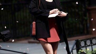 Shailene Woodley Flaunts Her Sexy Legs at the 18Three Women 19 TV Show Filming in New York - New York on fanspics.net