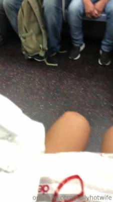 HOLLYHOTWIFE Video of me letting all of the guys on the subway look up my dress onlyfans porn videos on fanspics.net