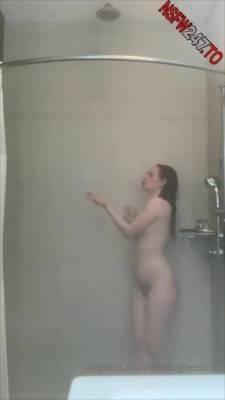 Ella Hughes having fun alone in the shower porn videos on fanspics.net