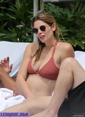 Ashley Greene Relaxing In A Bikini in Miami Beach on fanspics.net