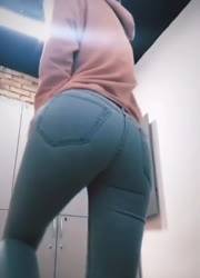 Hot girl teasing in her tight jeans on snapchat on fanspics.net