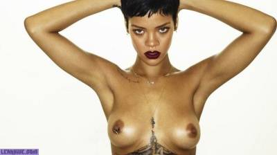 Sexy topless Rihanna for Unapologetic on fanspics.net