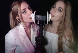 ASMR Kotya Twin Ear Licking Patreon Video on fanspics.net