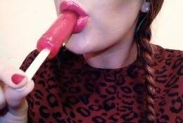 Flirty ASMR Sucking & Dribbling On My Lollipop Video on fanspics.net