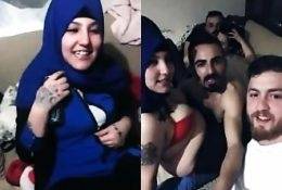 Muslim Hijab woman does slut at party on fanspics.net