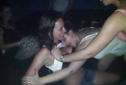 She gets her boobs eaten by friends in nightclub! on fanspics.net