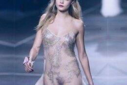 Cara Delevingne Pussy Slip See Through Dress on fanspics.net