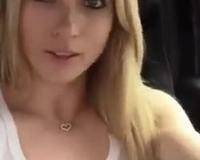Cute Blonde Squirts in Car on fanspics.net
