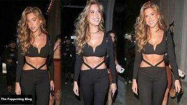 Busty Kara Del Toro Sends Pulses Racing in a Sexy Lace Up Pant and Low-Cut Top on fanspics.net