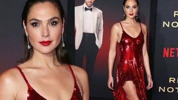 Gal Gadot Oozes Glamour in a Red Sequin Gown at the Red Notice Premiere in LA on fanspics.net