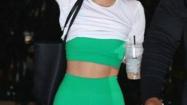 Kendall Jenner is Out and About in Beverly Hills Feeling Lucky in Green on fanspics.net