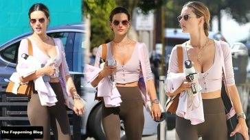 Alessandra Ambrosio Gives a Busty Display After a Yoga Class on fanspics.net