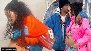 Rihanna Shows Off Her Growing Baby Bump on fanspics.net