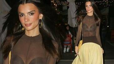 Emily Ratajkowski Puts The Fappening Figure on Display in a See-Through Top on fanspics.net