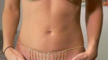 Vicky Stark Nude Gold Metal Bikini Try On Video on fanspics.net
