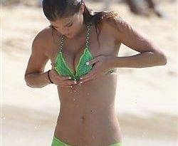 Candid Nina Agdal Thong Bikini Beach Pics on fanspics.net