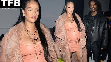 Rihanna Flaunts Her Sexy Boobs in Paris on fanspics.net