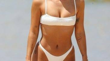 Domenica Calarco Flaunts Her Curves on the Beach on fanspics.net