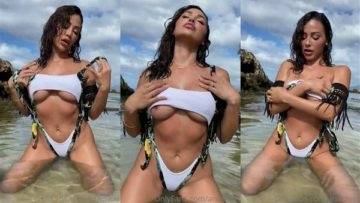 Ana Cheri Nude Teasing at Beach Video  on fanspics.net