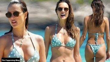 Alessandra Ambrosio Looks Hot in a Tiny Bikini on fanspics.net