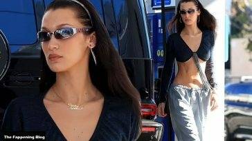 Bella Hadid Sends Temperatures Soaring at the Gas Pump on fanspics.net