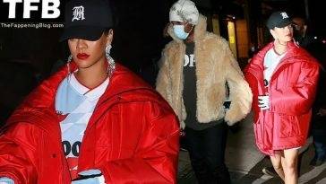 Rihanna & A$AP Rocky Hold Hands and Head to Dinner in New York - New York on fanspics.net