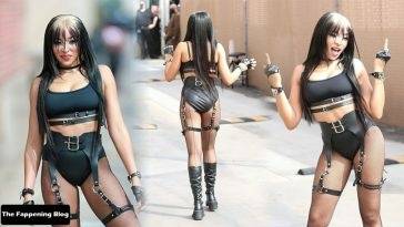 Tinashe Sets Pulses Racing in Saucy Black Dominatrix Gear on fanspics.net