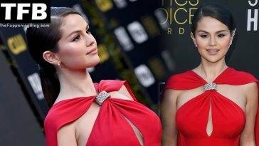 Selena Gomez Puts on an Elegant Display in a Red Gown at the Critics Choice Awards in LA on fanspics.net