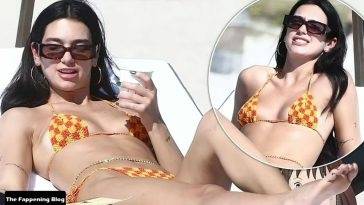 Dua Lipa Enjoys the Beach Life in Miami After Rehearsals on fanspics.net