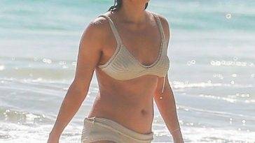 Michelle Rodriguez Has a Wardrobe Malfunction While on the Beach with a Mystery Woman on fanspics.net