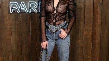 Rainey Qualley Flashes Her Nude Tits at the Launch of Tom Ford 19s Ombré Leather Parfum in WeHo on fanspics.net