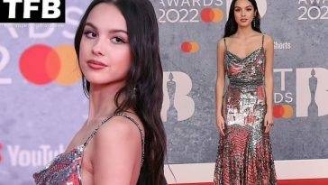 Olivia Rodrigo Cuts an Ethereal Figure in a Silver Dress at the BRIT Awards 2022 on fanspics.net